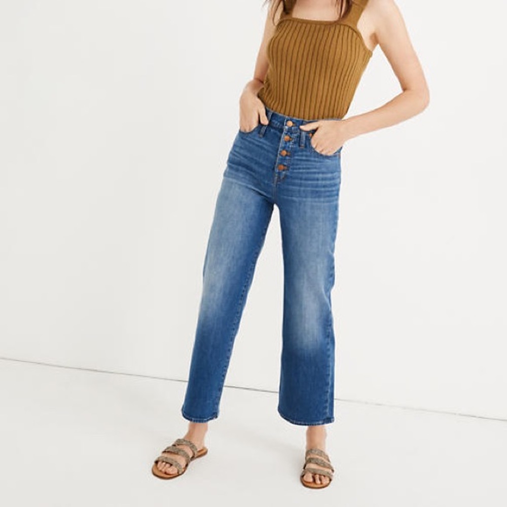 Madewell PETITE Slim Wide-Leg Crop Jeans